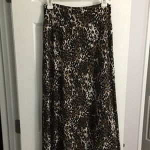Floor Length Long Leopard Maxi Skirt